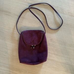 Elegant Purple Suede Crossbody Bag
